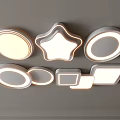 Stylish Ceiling Lights With Various Shapes For Modern Indoor Lighting Design 3d model