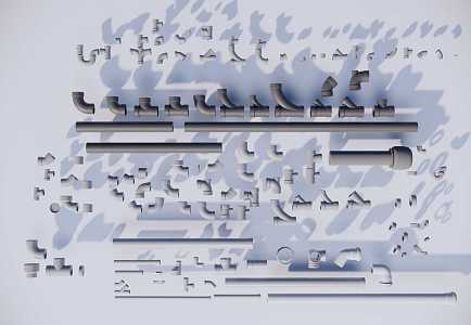 Modern water pipe fitting joint 3d model