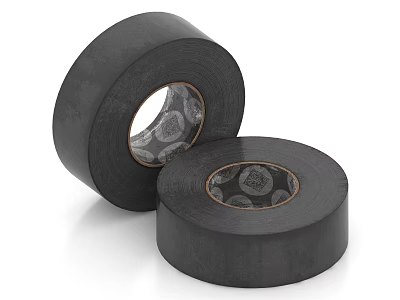 Two Rolls Of Black Adhesive Tape Durable Strong Adhesion For Household Use 3d model