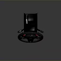 Black Leather Steering Wheel With BMW Logo Control Buttons And Red Accents