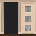 Modern Interior Swing Doors In White Dark Brown Black With Glass Panels And Stylish Handles