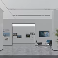 Modern Front Desk Reception Area With Large Digital Calendar Screen And Bright White Wall