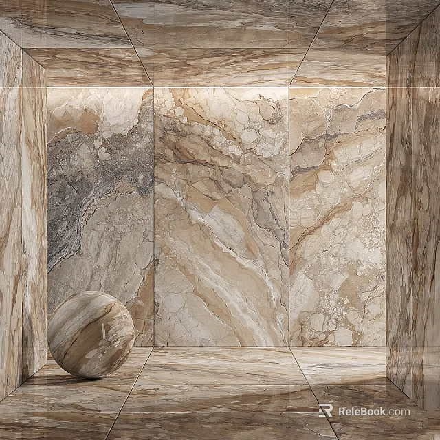 Marble Building Components With Wall Floor Panels And Decorative Sphere Design 3d model