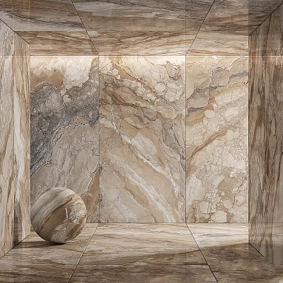 Marble Building Components With Wall Floor Panels And Decorative Sphere Design 3d model