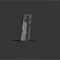Ancient Stone Arch Ruins With Carved Details And Gravel Ground Scenery