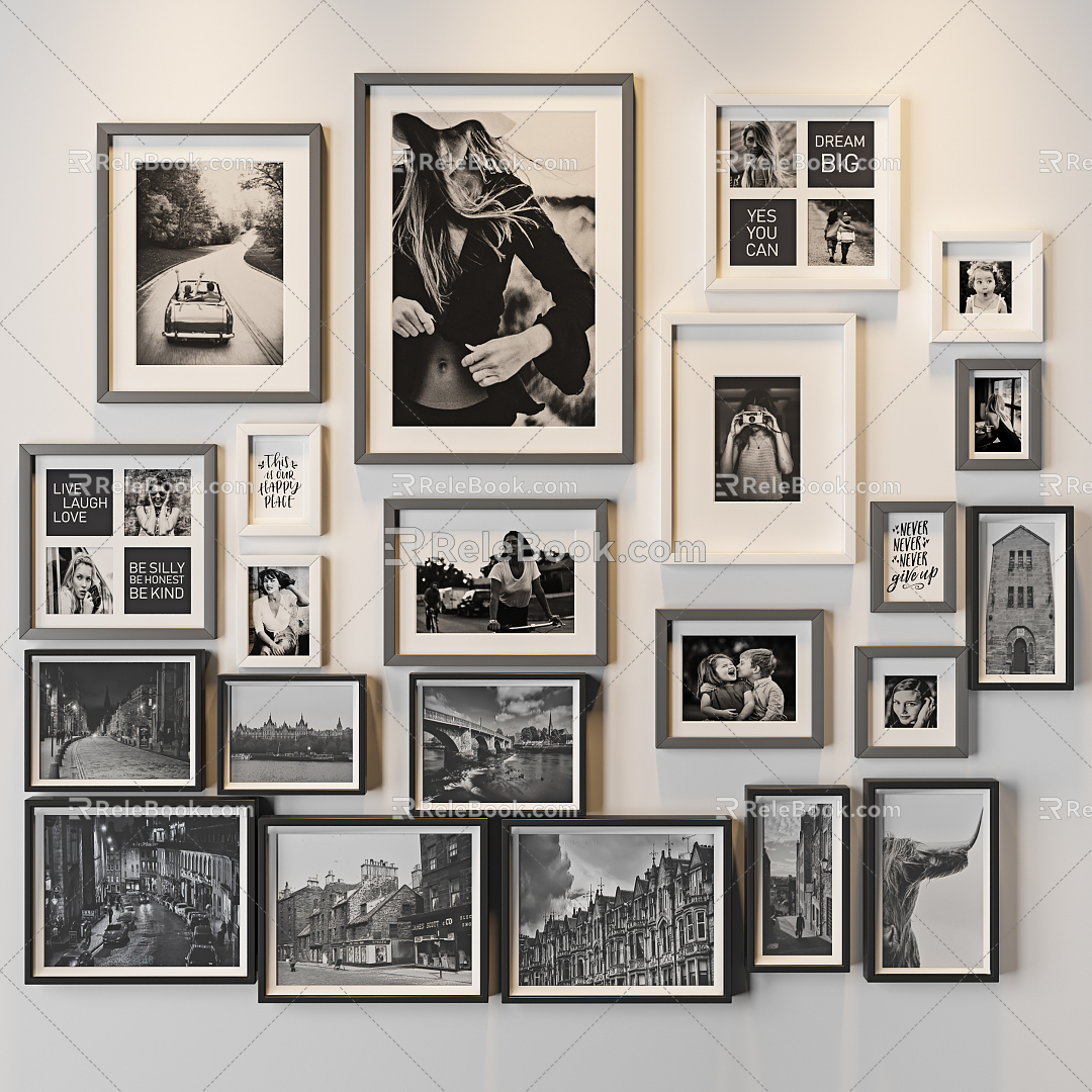 Modern photo wall 3d model