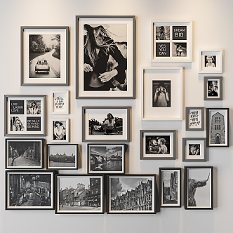 Modern photo wall 3d model