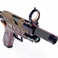 Advanced Tactical Weapon with Scope Silencer Brown Black Design and SVA 011 Label