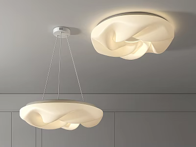 Modern Cloud Shaped Pendant And Ceiling Light Combination For Interior Lighting 3d model