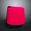 Stylish Red Fashionable Hat with Black Band Around Edge Modern Design Accessory