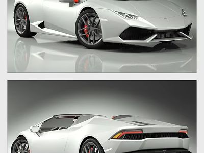 White Sports Car With Sleek Aerodynamic Design Red Brake Calipers And Alloy Wheels 3d model