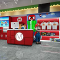 Nintendo Switch Retail Store Featuring Mario Character Display Vintage Game Controller And Merchandise 3d model