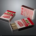 Churchill Safety Matchboxes Open With Matches Inside Red White Packaging Design