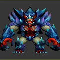 Game And Movie Character Blue Armored Red Eyed Fierce Warrior With Sharp Claws