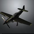 Vintage Airplane Model With Green Black White Color Scheme And Propeller Design