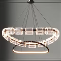 Modern Circular Chandeliers With Transparent Crystal Elements And LED Lighting Design