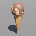 Delicious Frozen Cold Drink With Chocolate Drizzle On Waffle Ice Cream Cone