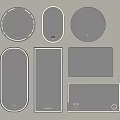 Round Oval Rectangular Illuminated Smart Mirrors With Digital Display And Sleek Design 3d model