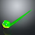 Cartoon Green Snake Character With Holes Body Big Eyes And Red Tongue