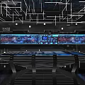 Luxurious Modern KTV Lounge With Colorful LED Lighting Leather Sofas And Large Screens