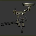 Mechanical Automatic Weapon With Multiple Barrels Circular Top Device And Metal Structure