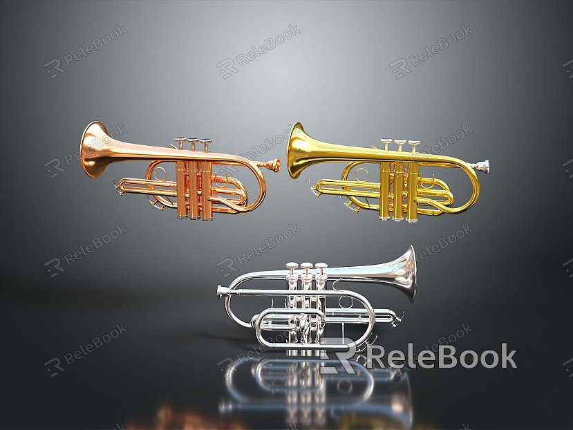 Music equipment copper small size trombone music equipment realistic model