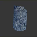 Detailed Tree Trunk With Natural Bark Texture On Dark Background 3d model