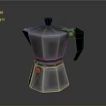 Classic Silver Moka Pot With Black Handle Stainless Steel Kitchen Appliance