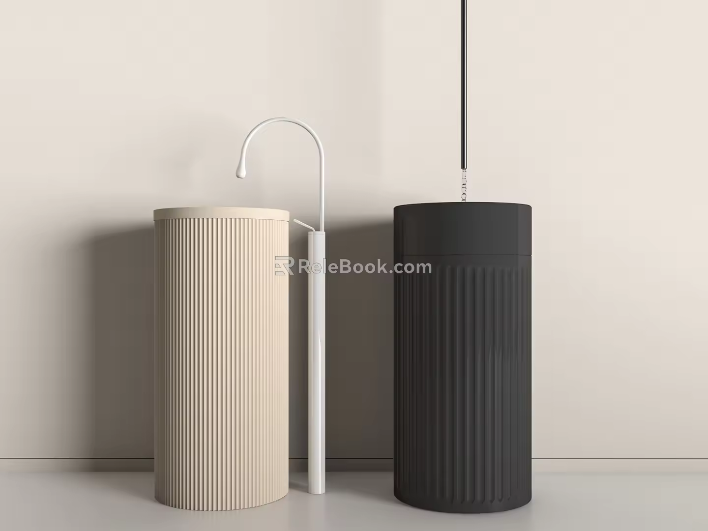 Modern washbasin column washbasin column basin faucet mirror 3d model