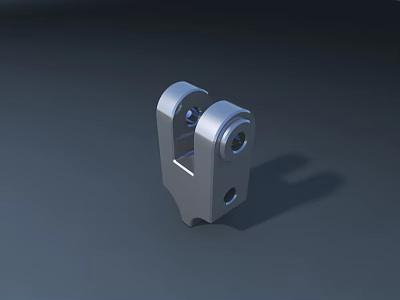 Smart Machine Metal Component With Symmetrical Design And Precision Made Dual Holes 3d model