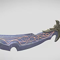 Fantasy Decorative Sword Weapon With Intricate Patterns Red Hilt And Metallic Accents