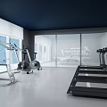 Gym With Various Fitness Equipment In Bright Space