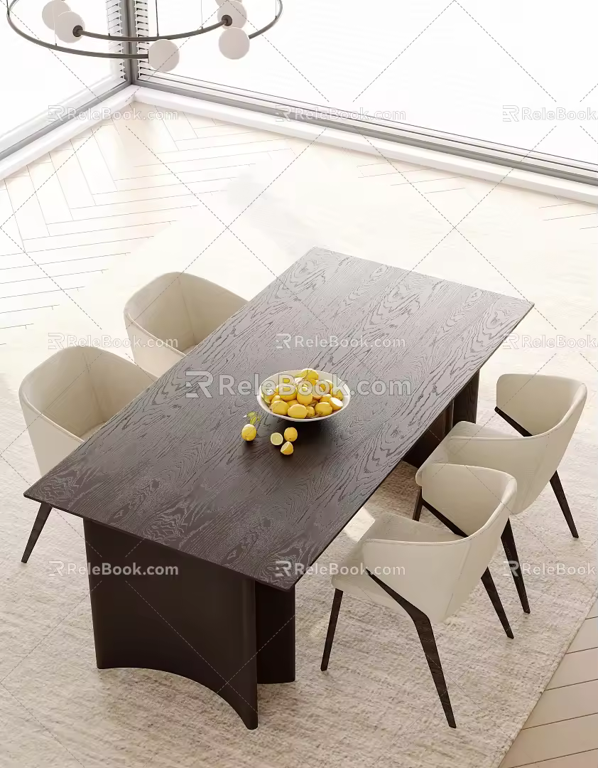 Modern Dining Table and Chair 3d model