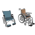 Medical Equipment Wheelchairs With Blue And Brown Seats For Mobility Support