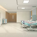 Modern Hospital Ward Interior Design With Beds Medical Equipment And Digital Screen
