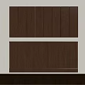 Dark Brown Wooden Wainscoting With Vertical Panel Design And Lower Cabinet