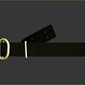Genuine Brown Leather Belt With Polished Gold Buckle And Simple Design