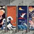 Japanese-style Ukiyo-e decorative hanging paintings 3d model