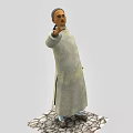 Chinese Man In Traditional Robe Gesturing With Extended Hand