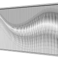 Modern Metallic Feature Wall With Stylish Wavy Vertical Slats Design