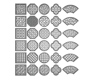 Chinese-style openwork window flower 3d model