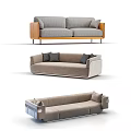 Modern combination sofa multiplayer sofa a group 3d model