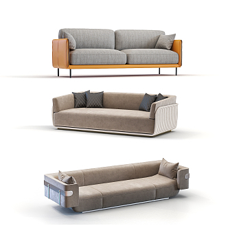 Modern combination sofa multiplayer sofa a group 3d model