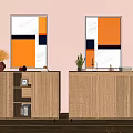 Nordic Sideboard Solid Wood Sideboard 3d model
