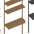 Modern Open Bookshelf Design With White Brown Black Colors And Multiple Shelves