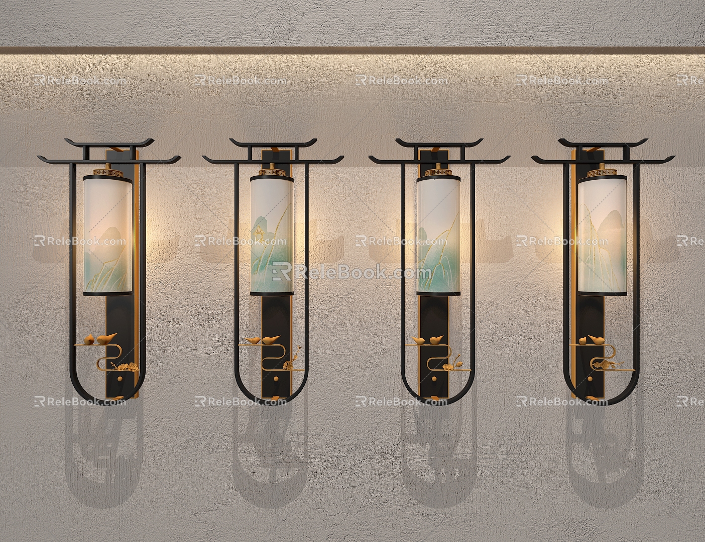 Long strip wall lamp metal wall lamp 3d model