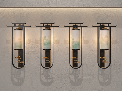 Long strip wall lamp metal wall lamp 3d model