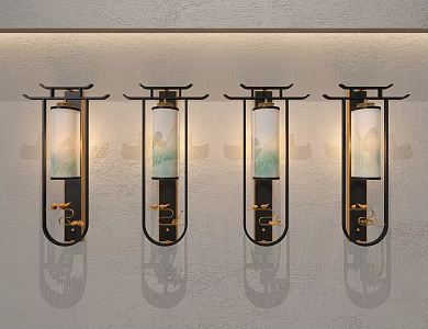 Long strip wall lamp metal wall lamp 3d model