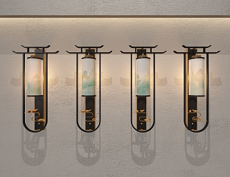 Long strip wall lamp metal wall lamp 3d model