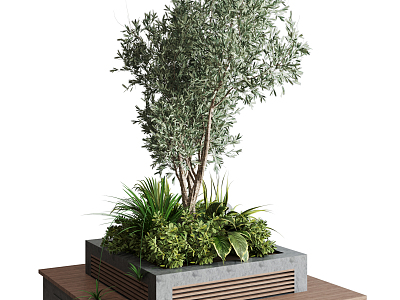 Modern tree pool outdoor flower bed seat model